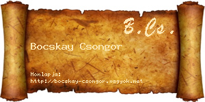 Bocskay Csongor névjegykártya